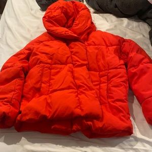 H&M oversized red puffer